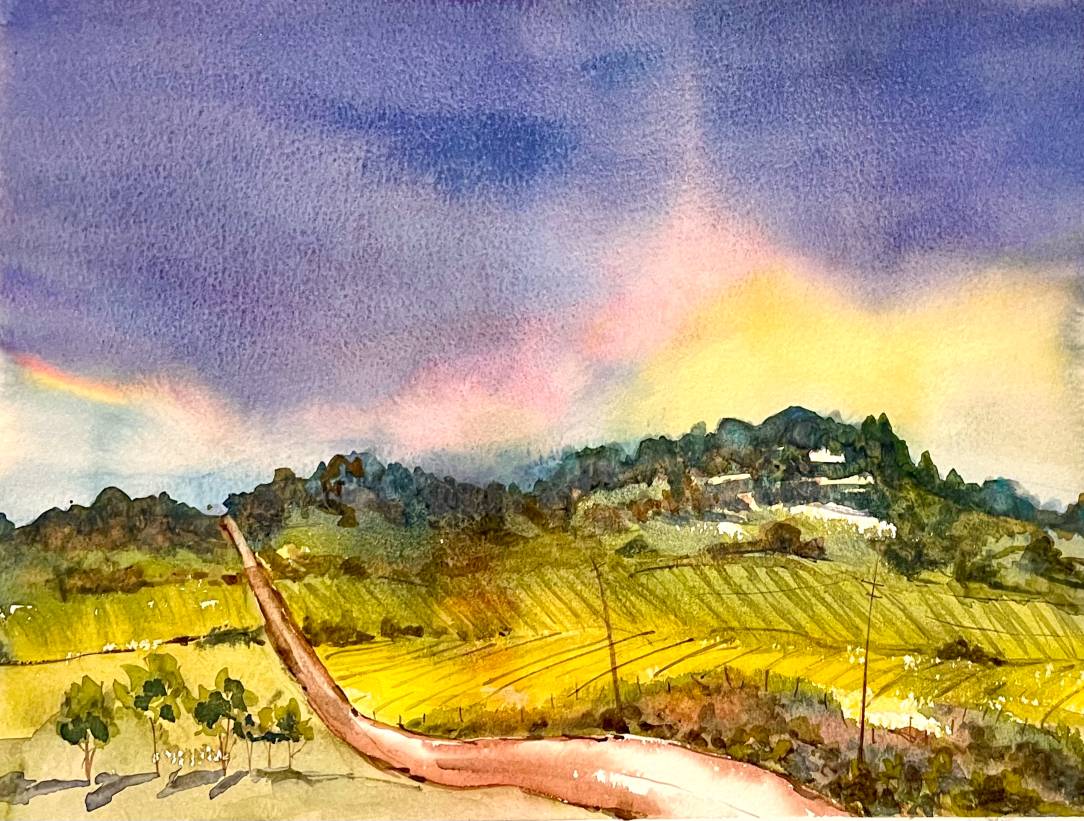 Rainbow Over the Vineyard - Georgia Mansur